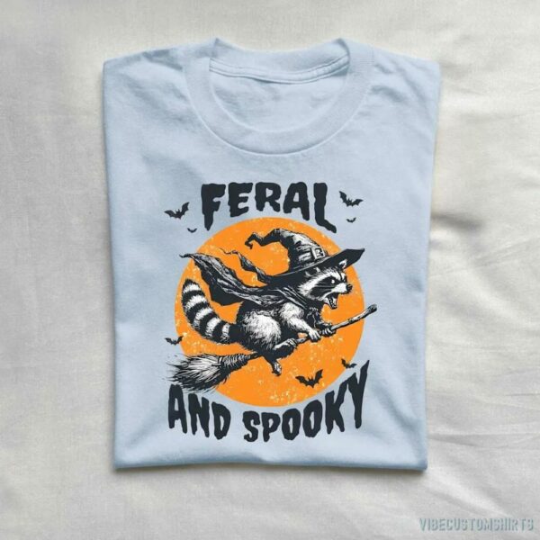 Feral And Spooky Raccoon Halloween T-Shirt
