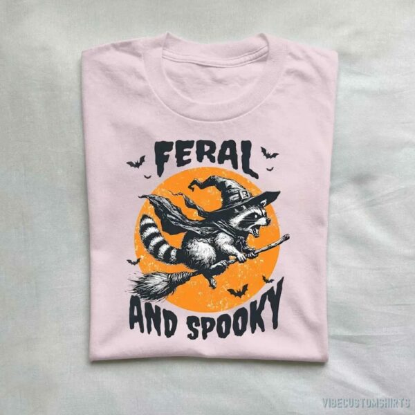 Feral And Spooky Raccoon Halloween T-Shirt