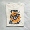 Feral and Spooky Raccoon Halloween T Shirt Natural S 1 1