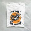 Feral and Spooky Raccoon Halloween T Shirt White S 1 1