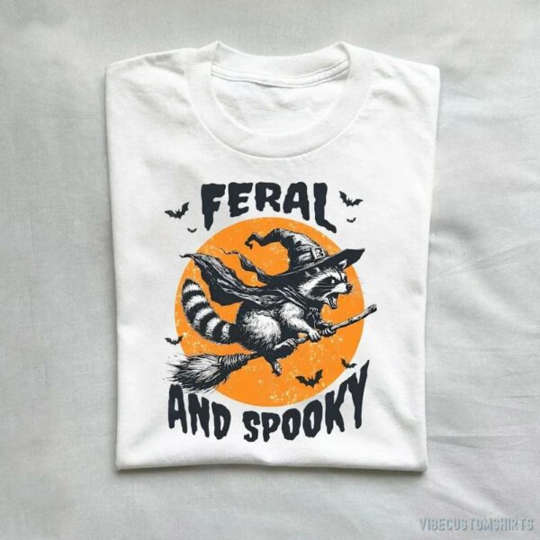 Feral And Spooky Raccoon Halloween T-Shirt