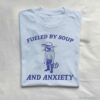 Fueled By Soup and Anxiety Cowboy Trash Panda Shirt Light Blue S 1 1